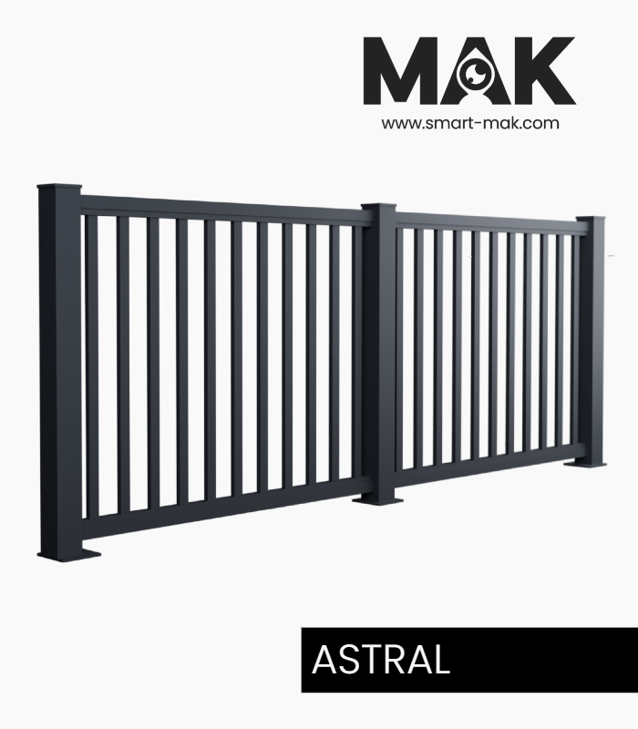 Aluminium Zaun ASTRAL mit zeitloser vertikaler Linienführung